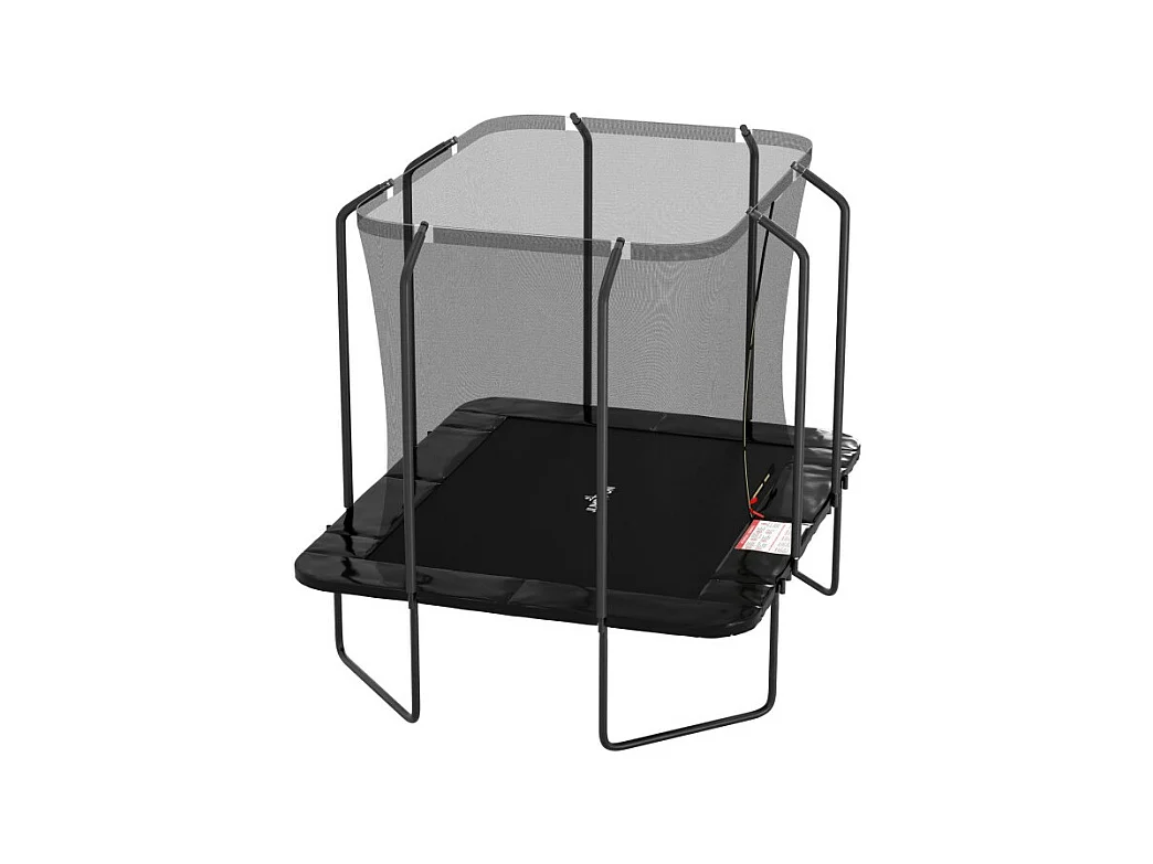 Trampoline extérieur Luxury Rectangle Noir - 244x305cm - avec Echelle, Tapis de Saut, Matelas de protection et Filet de sécurité