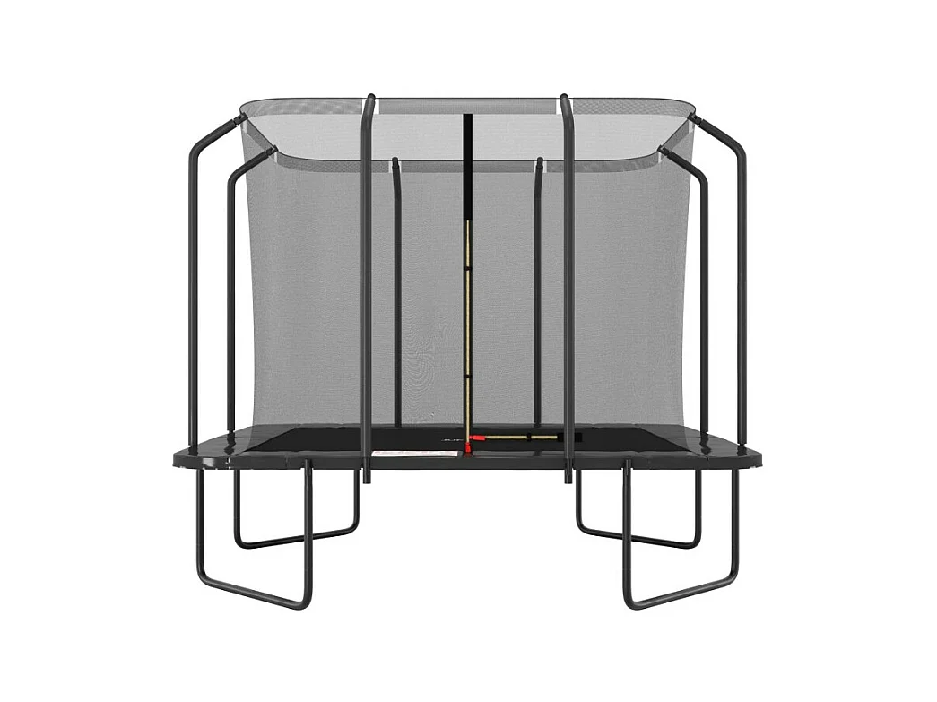 Trampoline extérieur Luxury Rectangle Noir - 244x305cm - avec Echelle, Tapis de Saut, Matelas de protection et Filet de sécurité