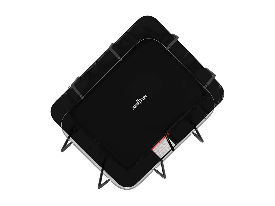 Trampoline extérieur Luxury Rectangle Noir - 244x305cm - avec Echelle, Tapis de Saut, Matelas de protection et Filet de sécurité