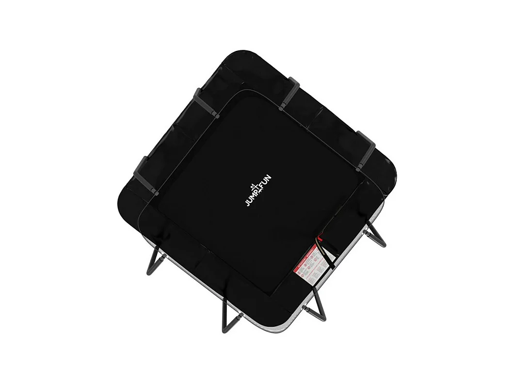 Trampoline extérieur Luxury Carré Noir - 244x244cm - avec Echelle, Tapis de Saut, Matelas de protection et Filet de sécurité