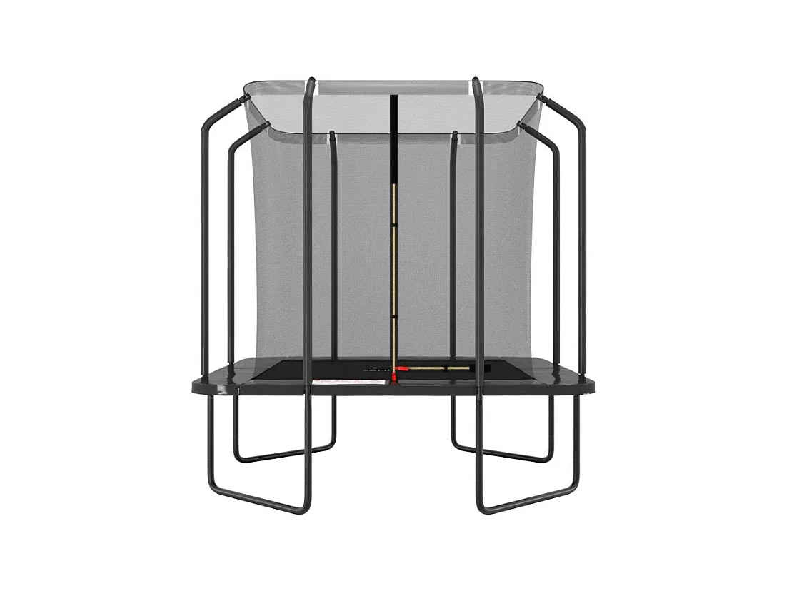 Trampoline extérieur Luxury Carré Noir - 244x244cm - avec Echelle, Tapis de Saut, Matelas de protection et Filet de sécurité