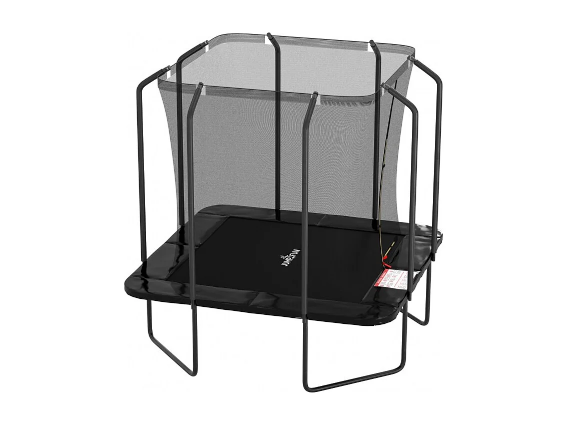 Trampoline extérieur Luxury Carré Noir - 244x244cm - avec Echelle, Tapis de Saut, Matelas de protection et Filet de sécurité