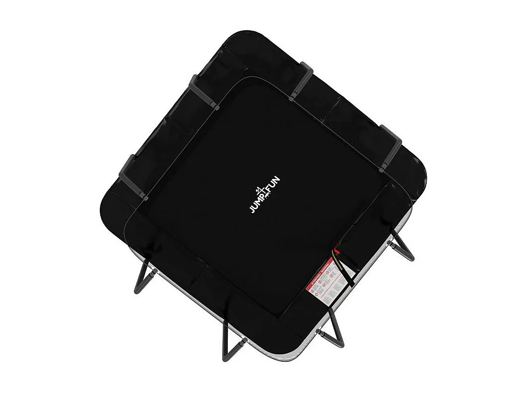 Trampoline extérieur Luxury Carré Noir - 244x244cm - avec Echelle, Tapis de Saut, Matelas de protection et Filet de sécurité
