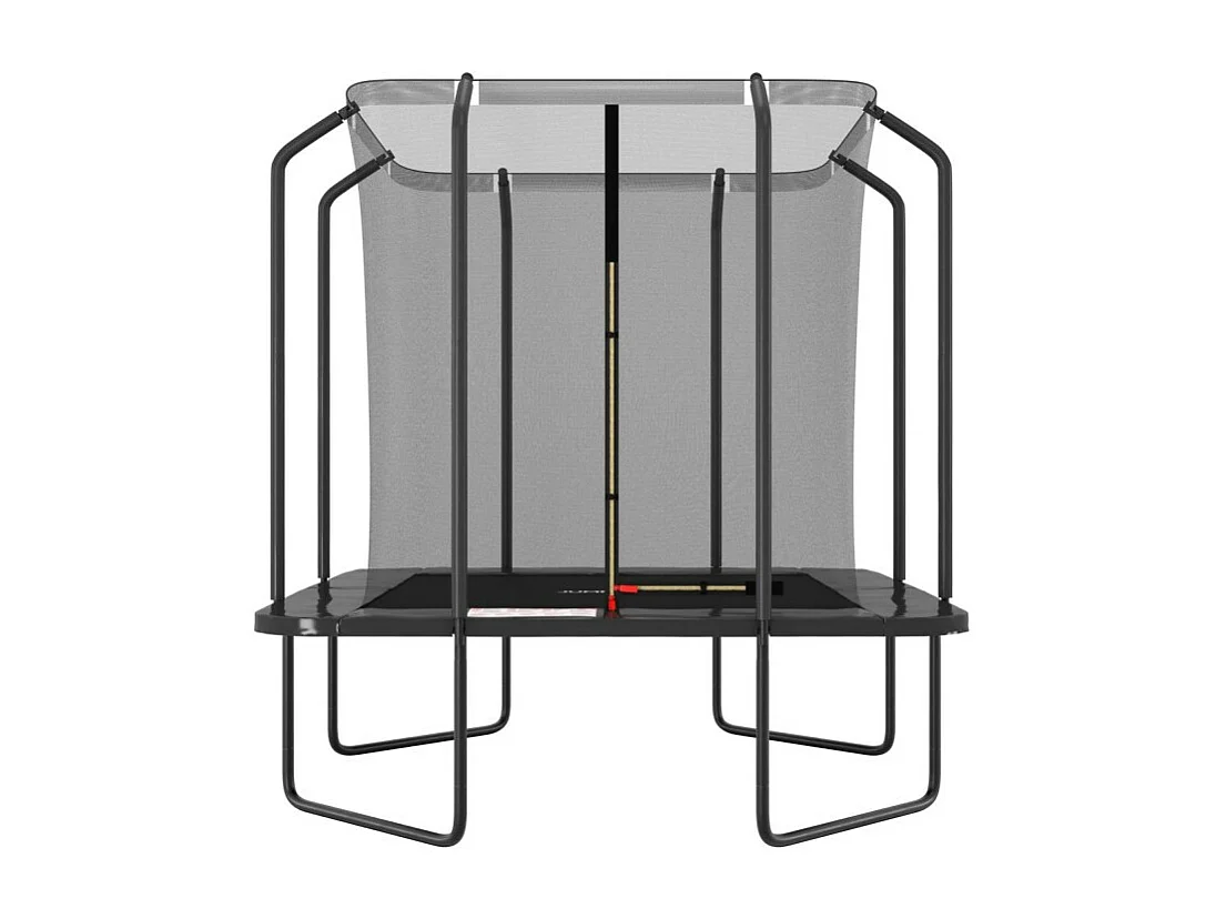 Trampoline extérieur Luxury Carré Noir - 244x244cm - avec Echelle, Tapis de Saut, Matelas de protection et Filet de sécurité