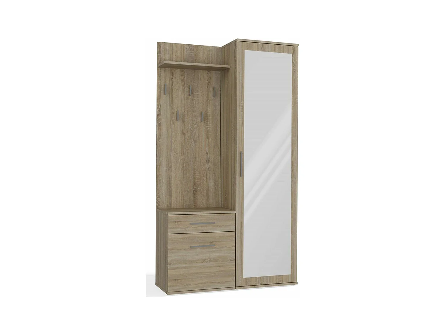 Ensemble d'entrée avec miroir – 100 cm – chêne sonoma – DUVIO