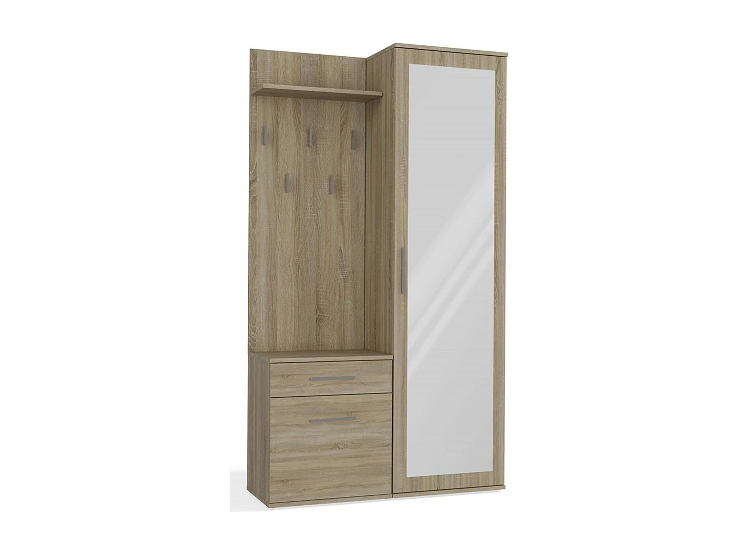 Ensemble d'entrée avec miroir – 100 cm – chêne sonoma – DUVIO