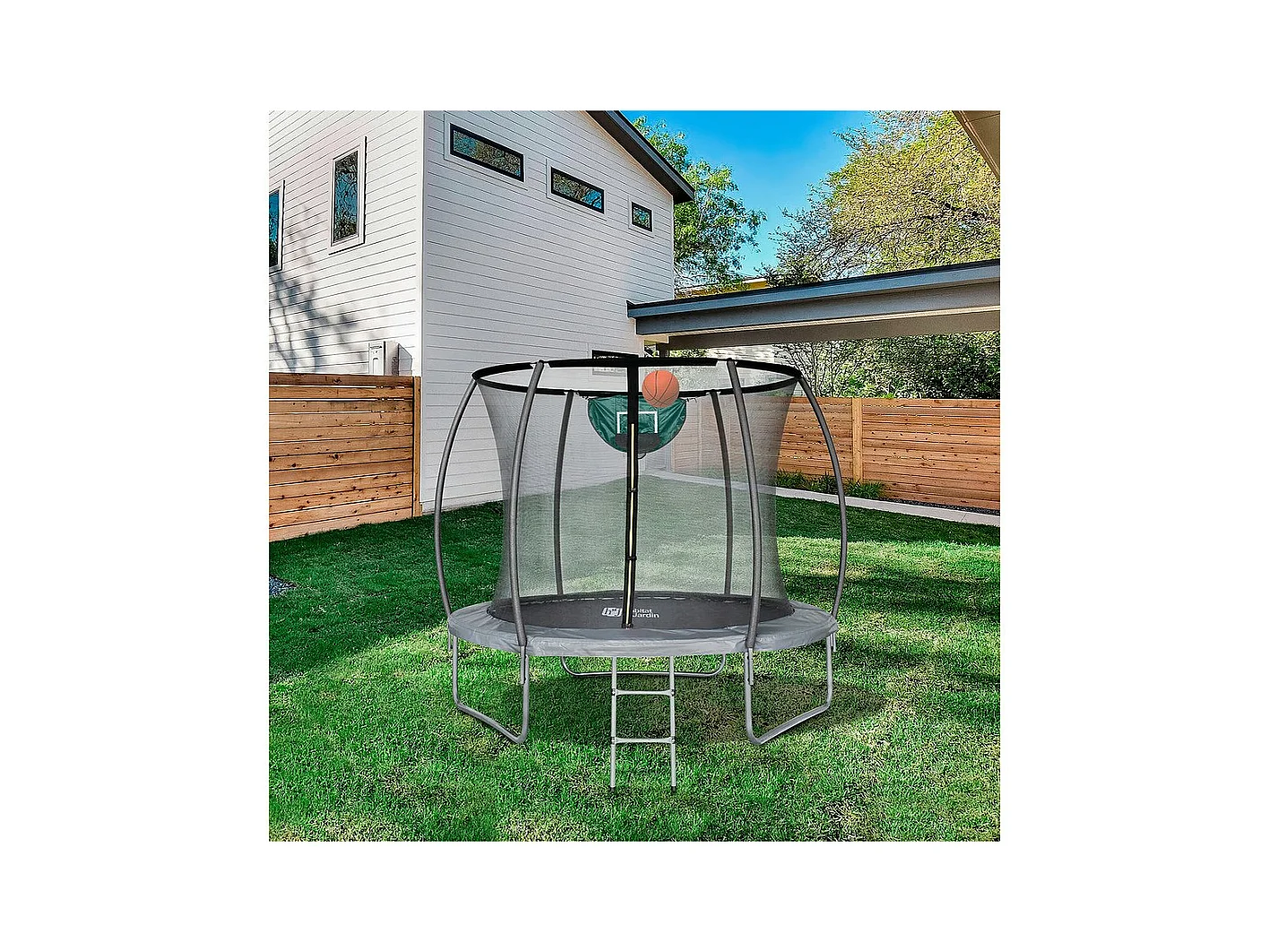 Trampoline avec filet intérieur "jumper" - Ø 4,60 m - Gris