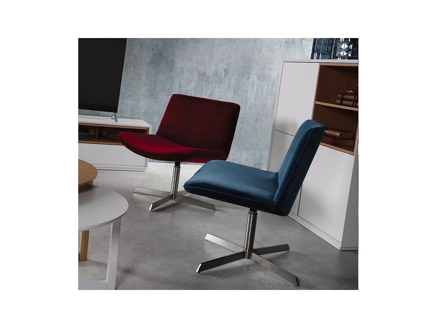 Fauteuil "Kiss" - Velours - Bleu
