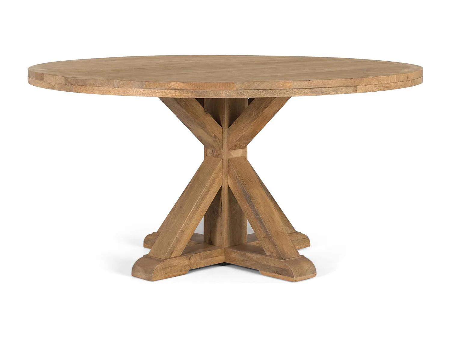 Table ronde en bois de manguier pour 10 personnes