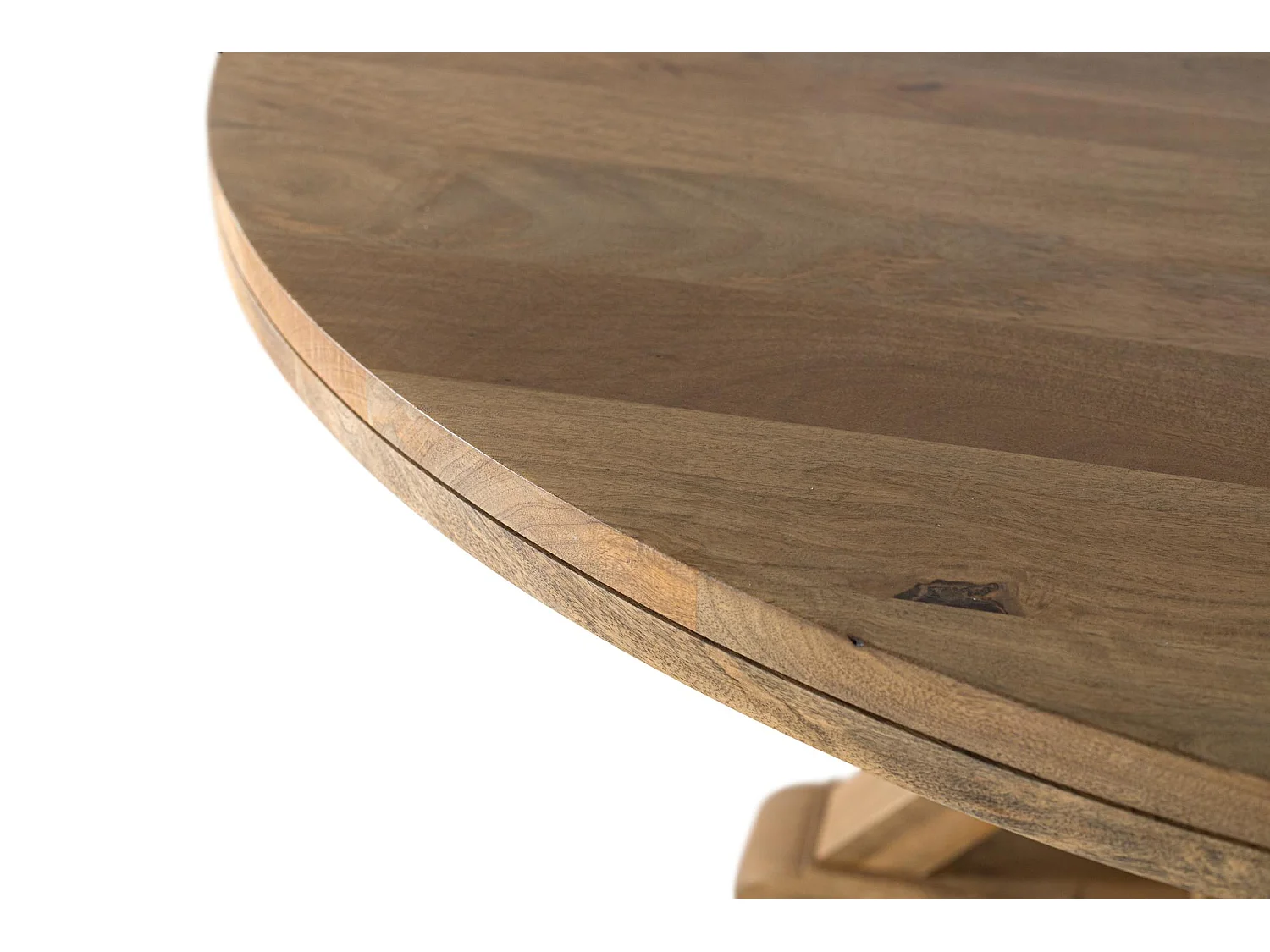 Table ronde en bois de manguier pour 10 personnes