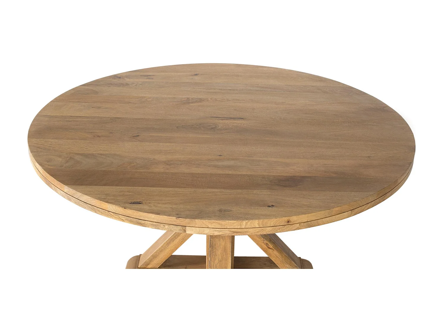 Table ronde en bois de manguier pour 10 personnes
