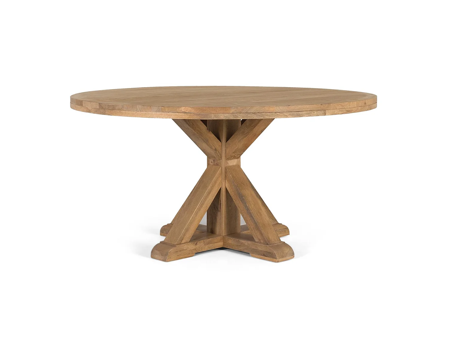 Esstische aus Mangoholz, 150 cm, rustikal-moderner Stil - 76 x 150 x 150