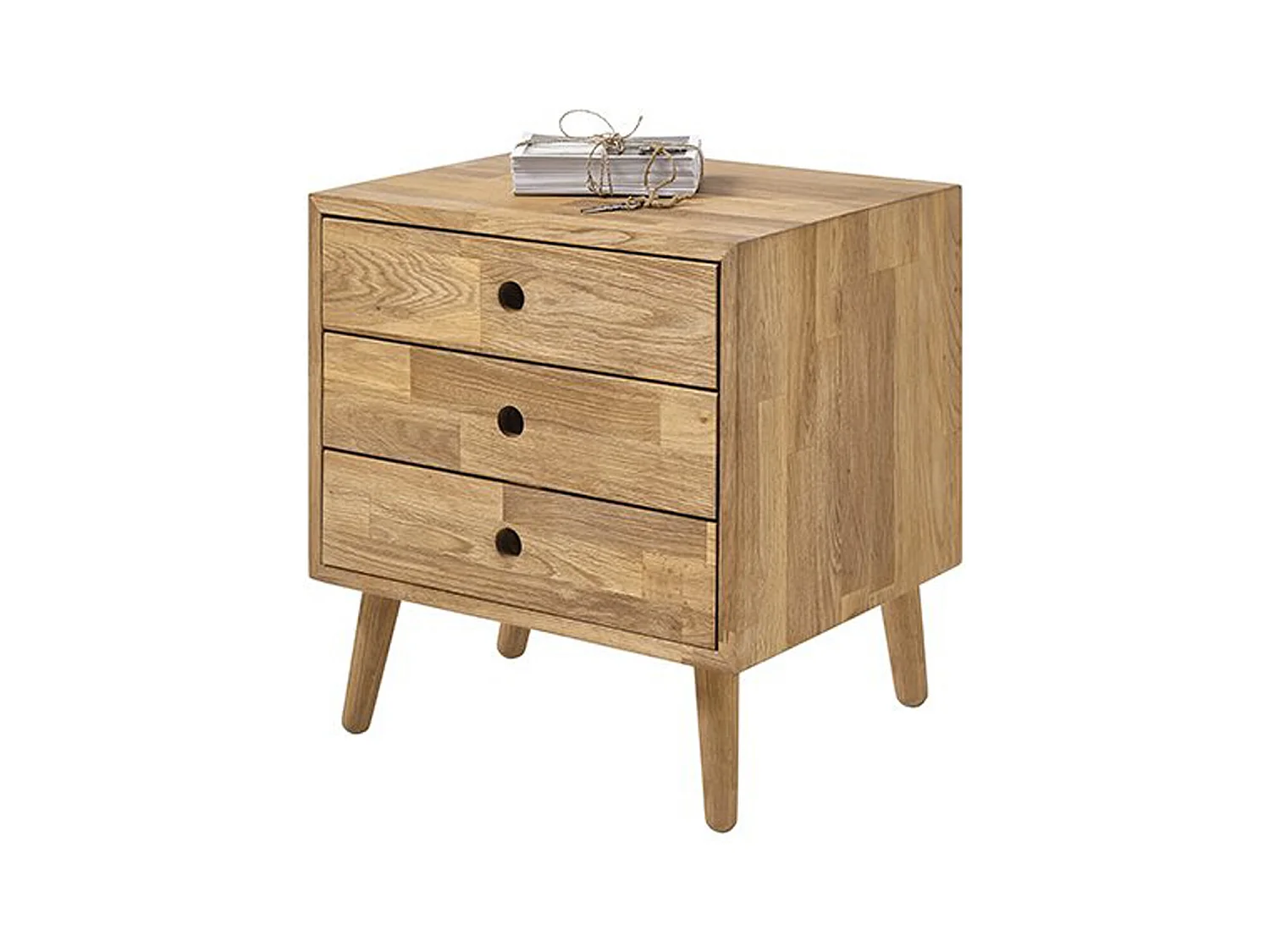 Commode coloris chêne massif huilé - Longueur 42 x Hauteur 45 x Profondeur 35 cm