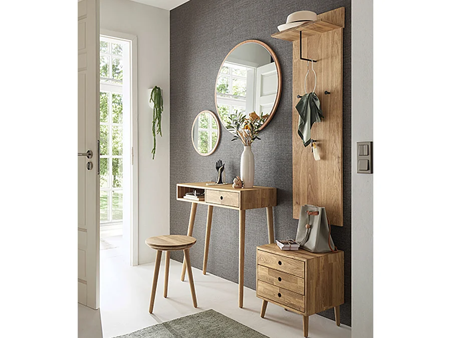 Commode coloris chêne massif huilé - Longueur 42 x Hauteur 45 x Profondeur 35 cm