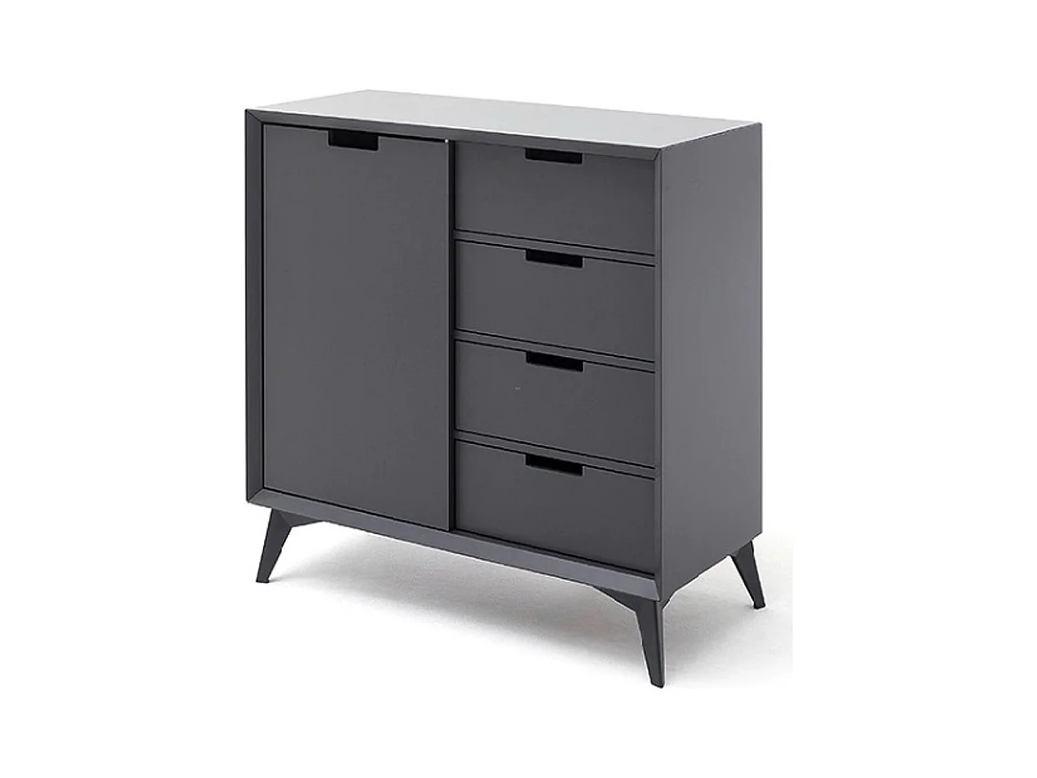 Commode coloris gris mat - Longueur 93 x Hauteur 92 x Profondeur 40 cm