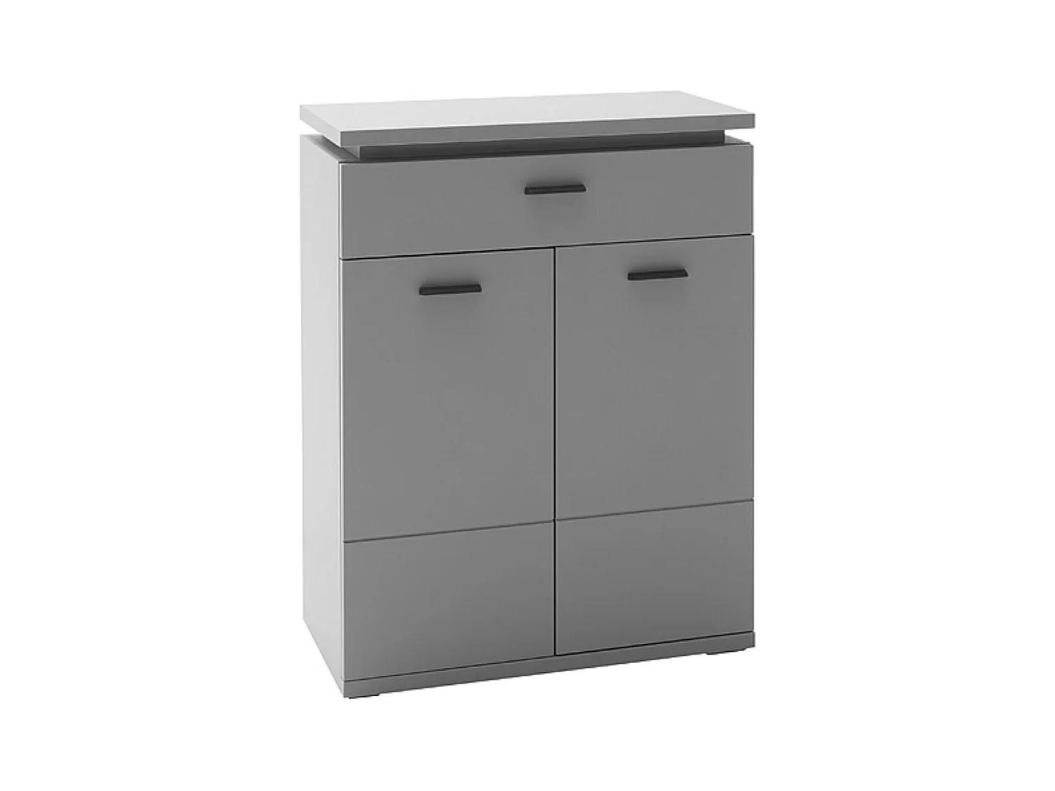 Commode, meuble de rangement coloris gris arctique - Longueur 76 x Hauteur 98 x Profondeur 38 cm