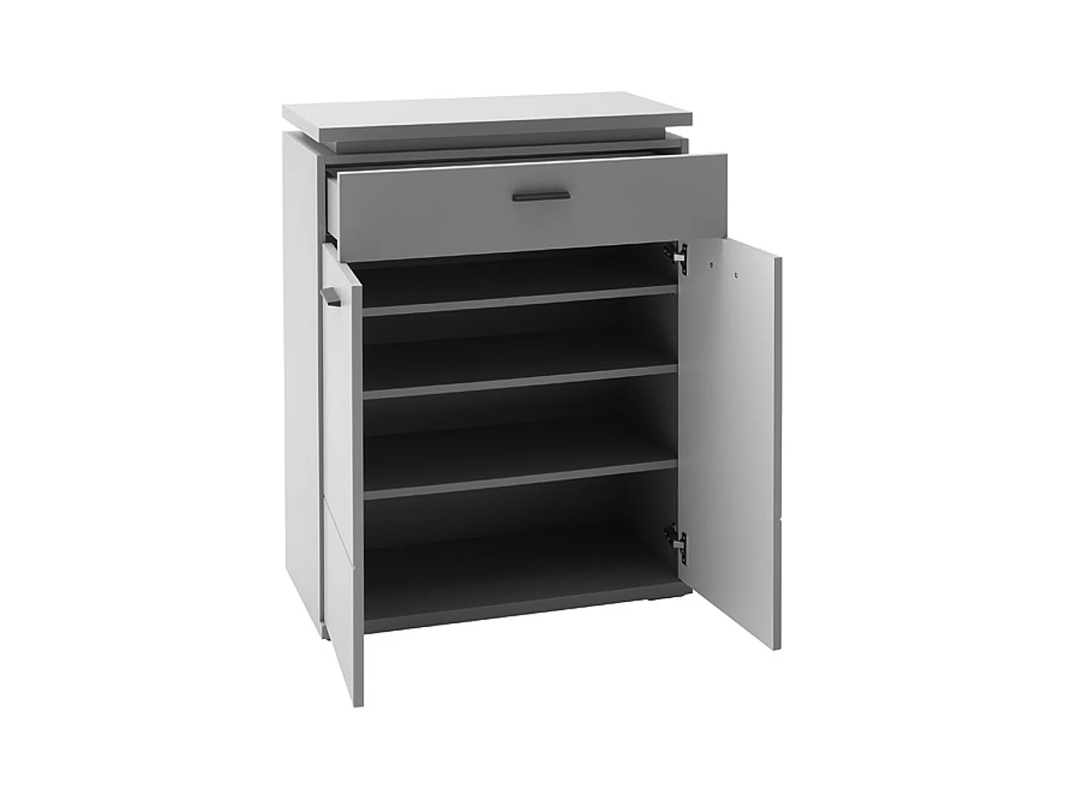 Commode, meuble de rangement coloris gris arctique - Longueur 76 x Hauteur 98 x Profondeur 38 cm