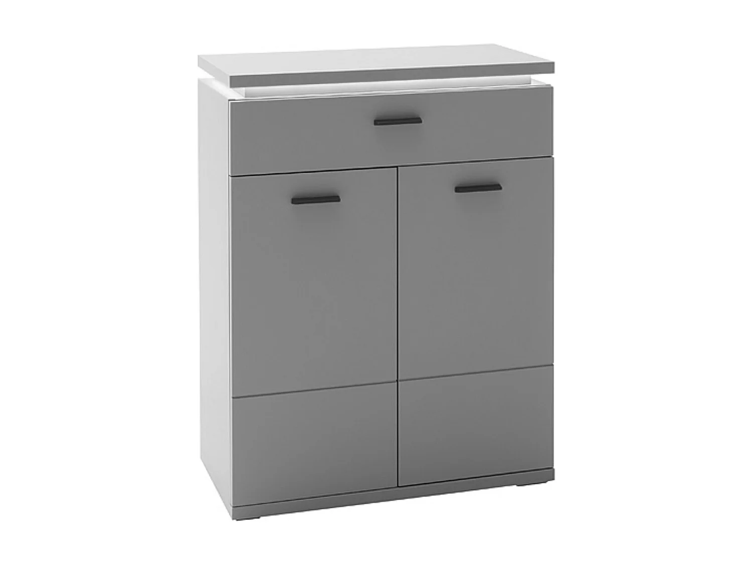 Commode, meuble de rangement coloris gris arctique - Longueur 76 x Hauteur 98 x Profondeur 38 cm