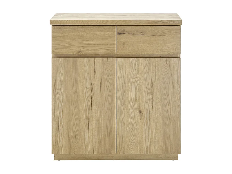 Commode d'entrée, meuble de rangement coloris chêne huilé - Longueur 90 x Hauteur 95 x Profondeur 41 cm