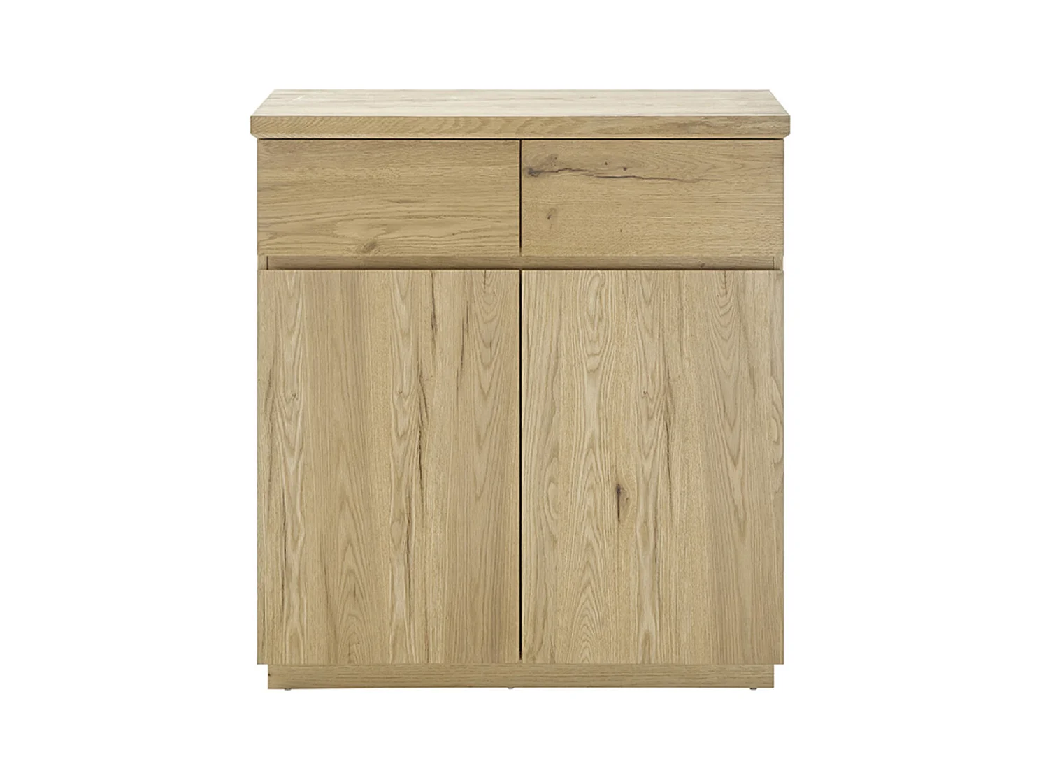 Commode d'entrée, meuble de rangement coloris chêne huilé - Longueur 90 x Hauteur 95 x Profondeur 41 cm