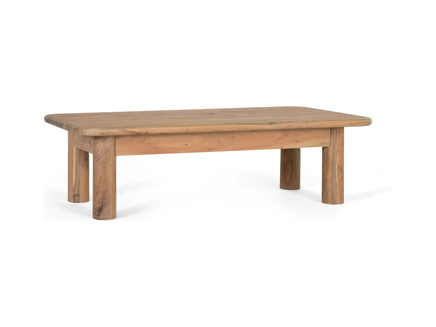 Rechthoekige salontafel van massief acaciahout