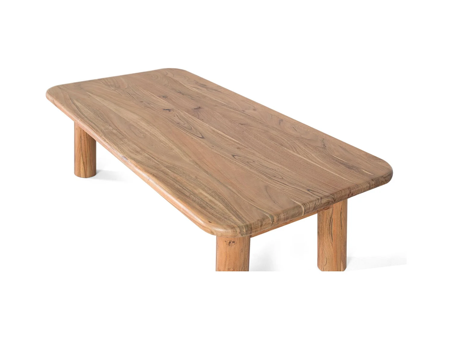 Rechthoekige salontafel van massief acaciahout