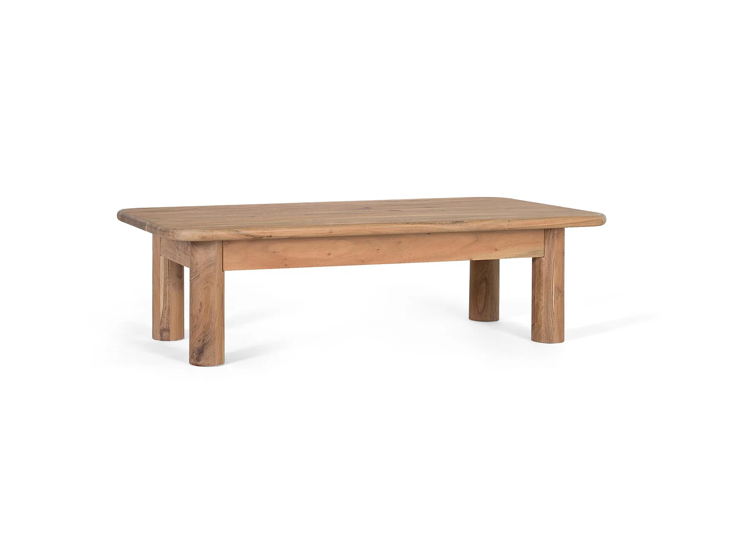 Rechthoekige tafel met onderstel in massief acaciahout