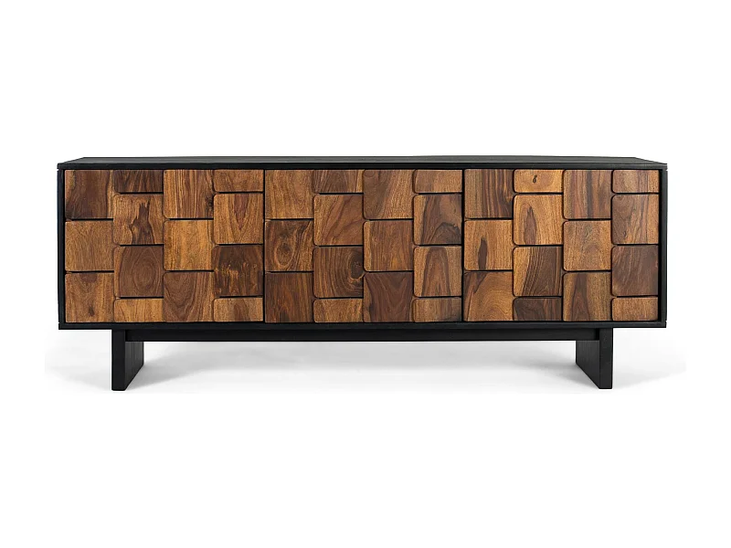 3-drzwiowa szafka RTV z drewna mango