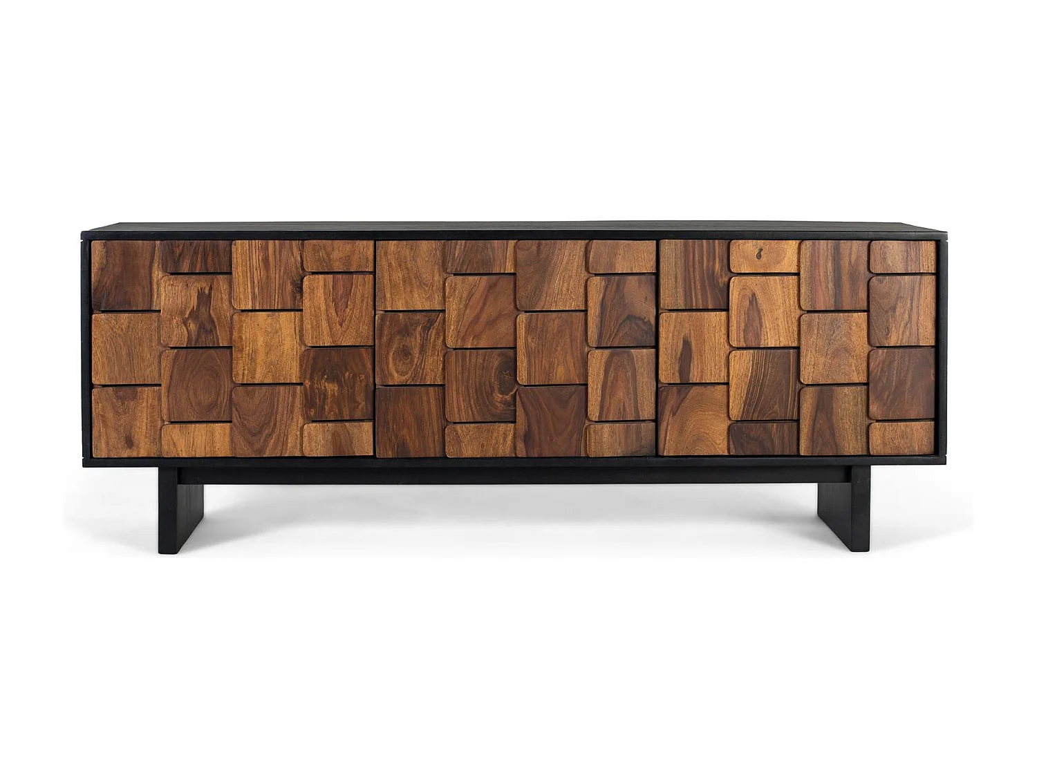 3-türiger TV-Schrank aus Mangoholz.