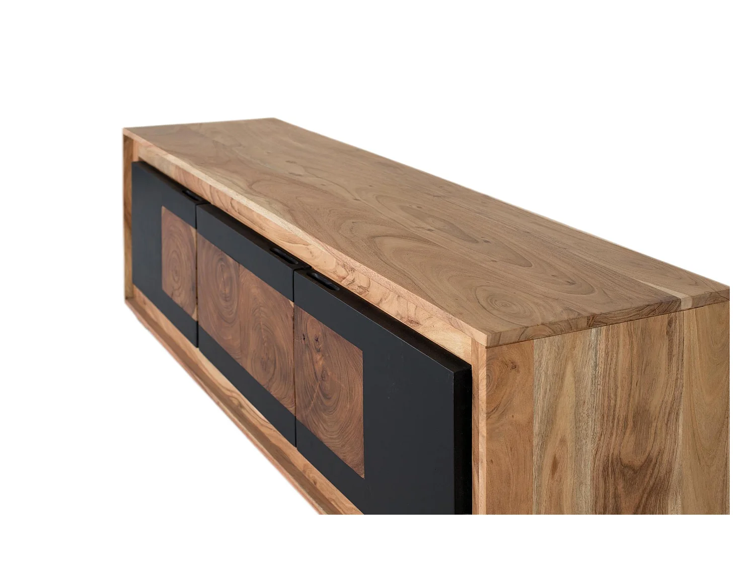 Móvel de TV de 3 portas em madeira de manga