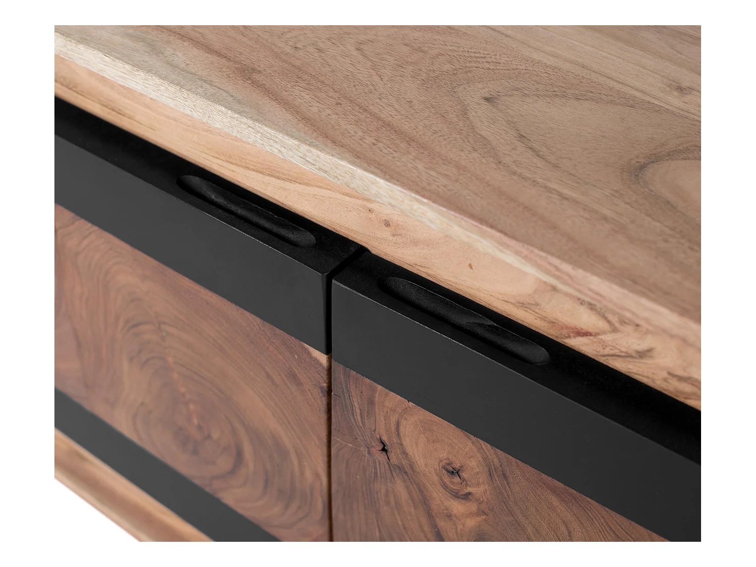 Móvel de TV de 3 portas em madeira de manga