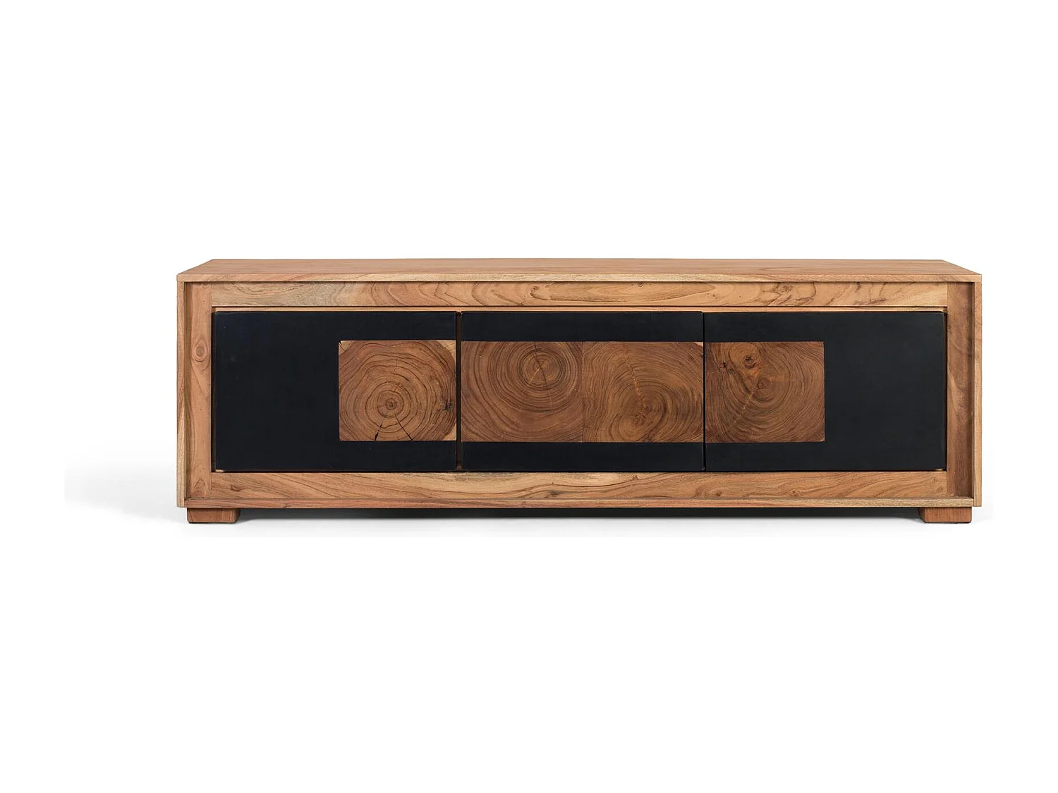 Meuble TV 3 portes en bois de manguier