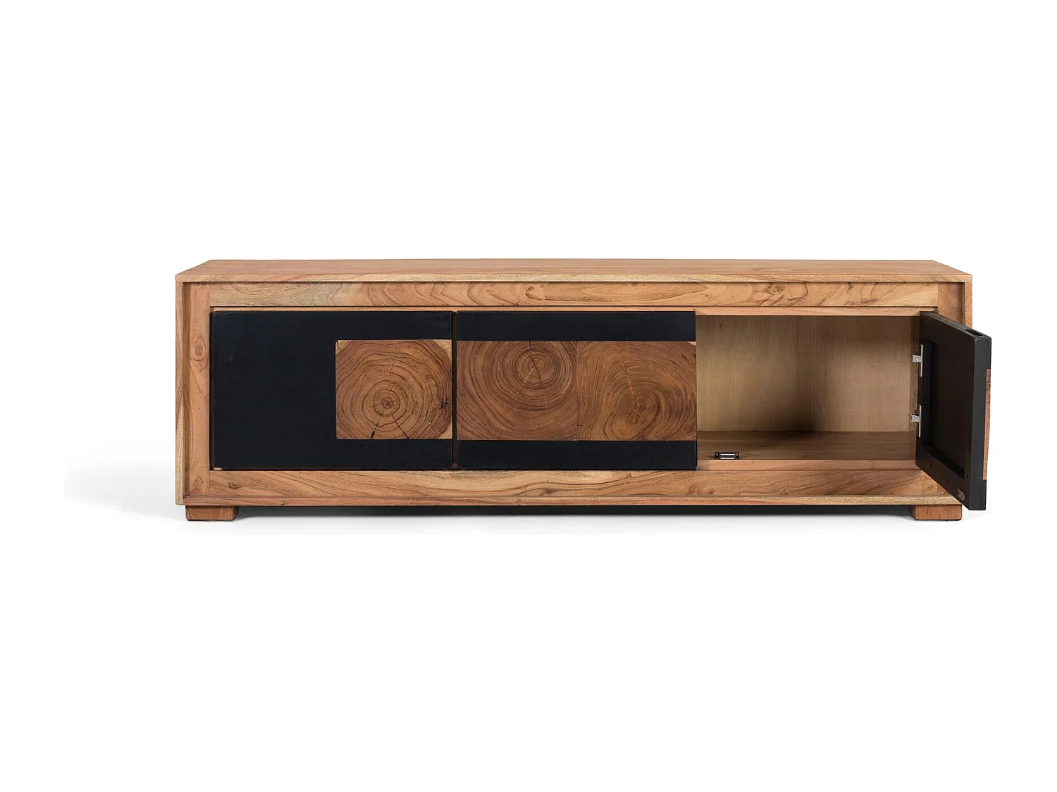 Meuble TV 3 portes en bois de manguier