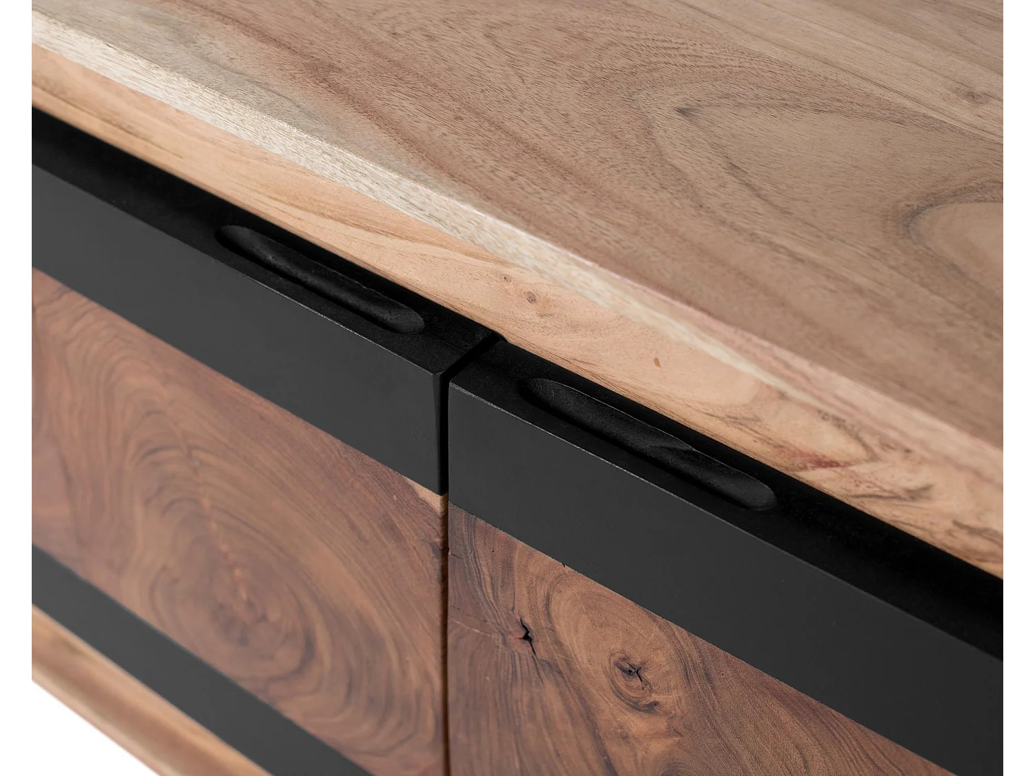 Meuble TV 3 portes en bois de manguier