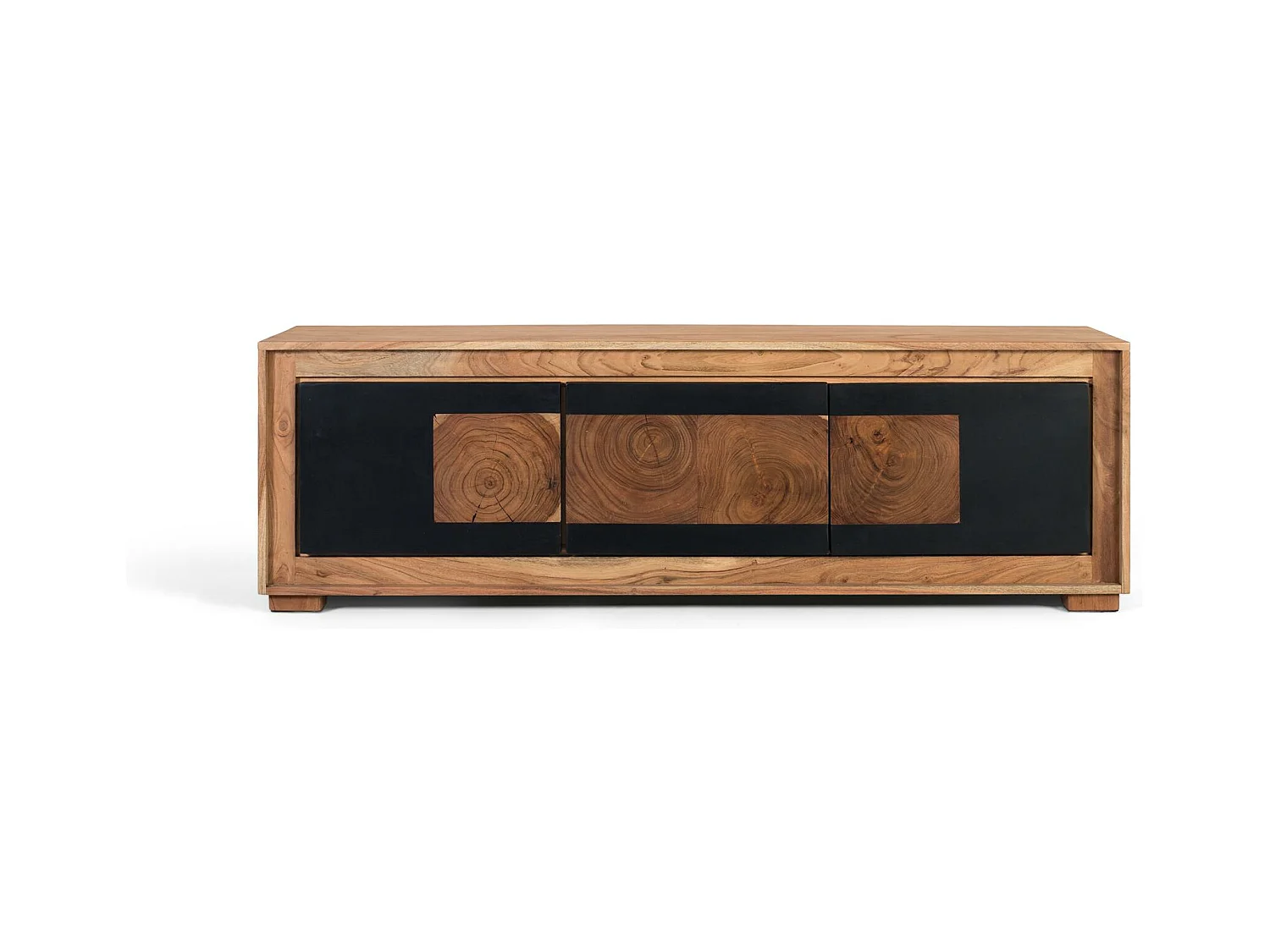 Meuble TV 3 portes en bois de manguier
