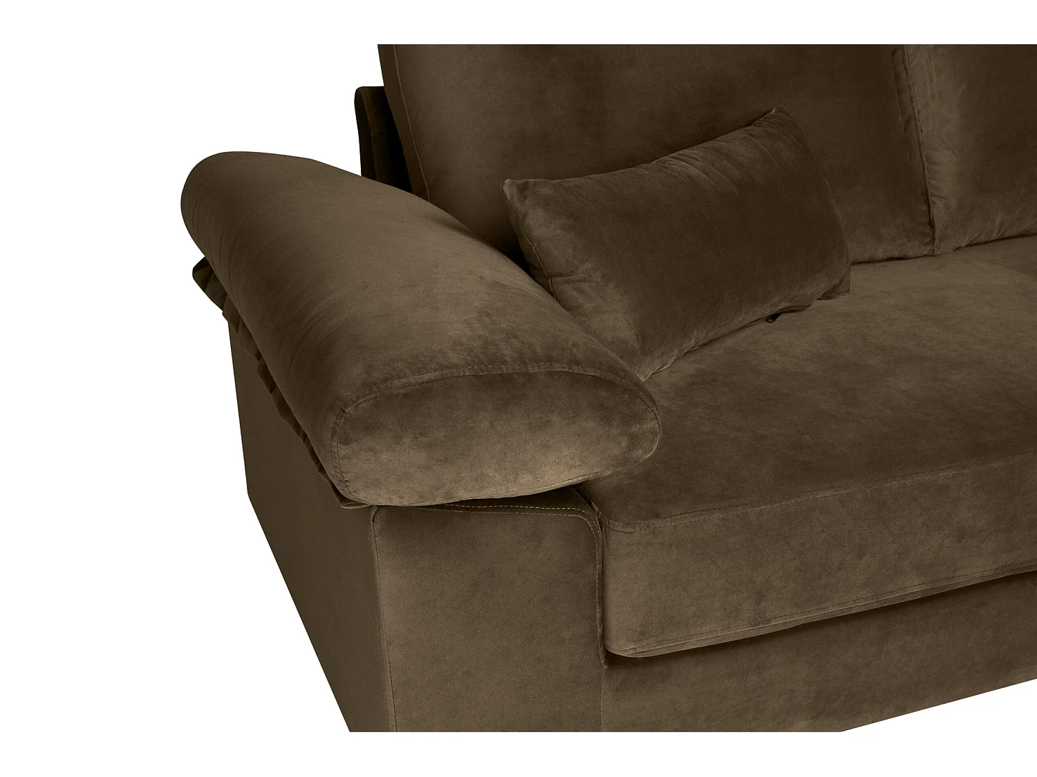 Divano angolare 3 posti con chaise longue destra velluto marrone – Washington