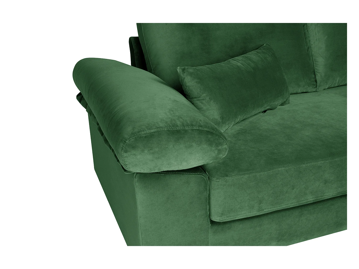 Divano angolare 3 posti con chaise longue destra velluto verde scuro – Washington