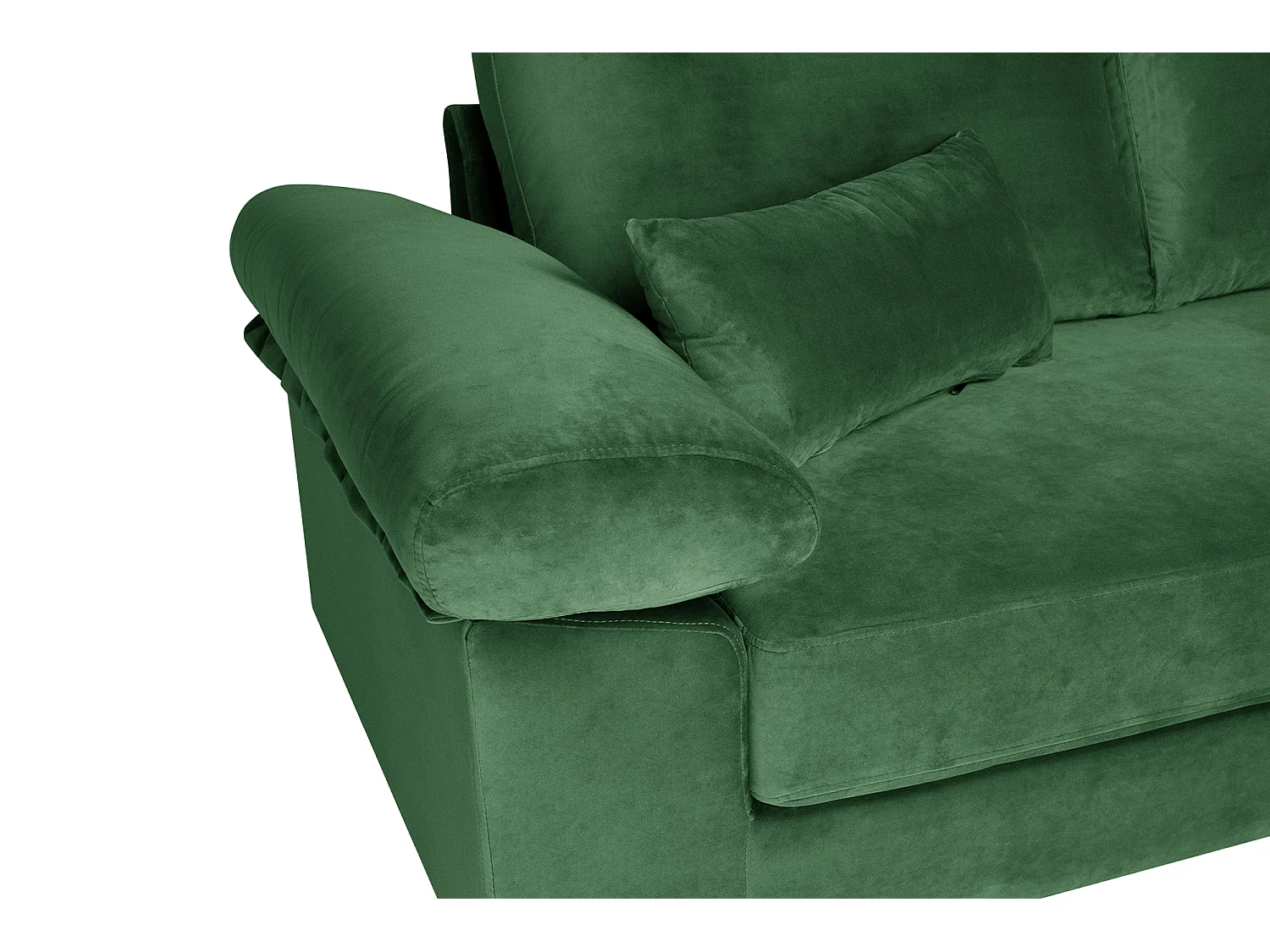 Divano angolare 3 posti con chaise longue destra velluto verde scuro – Washington