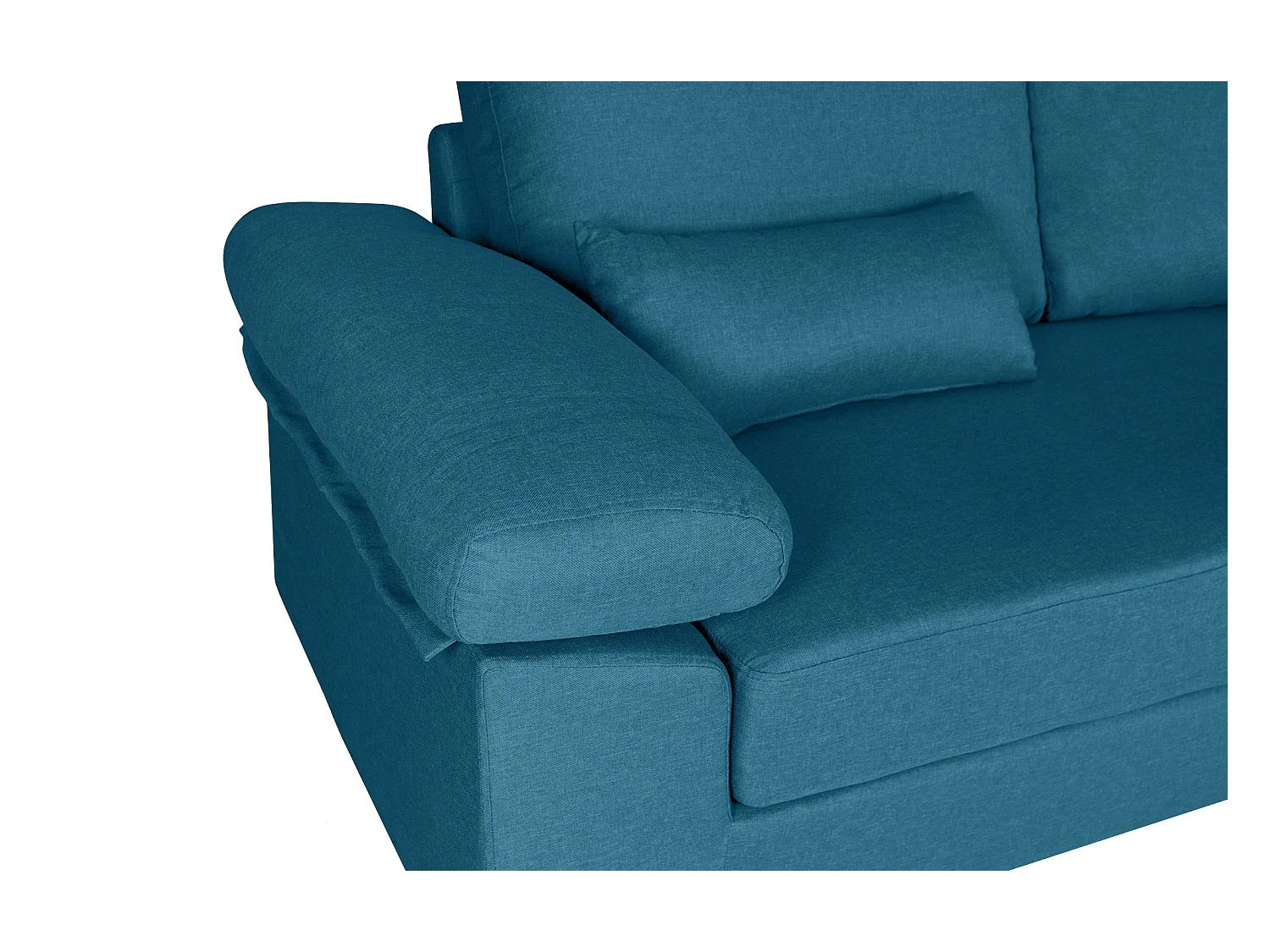 Divano angolare 3 posti con chaise longue destra tessuto blu petrolio - Washington