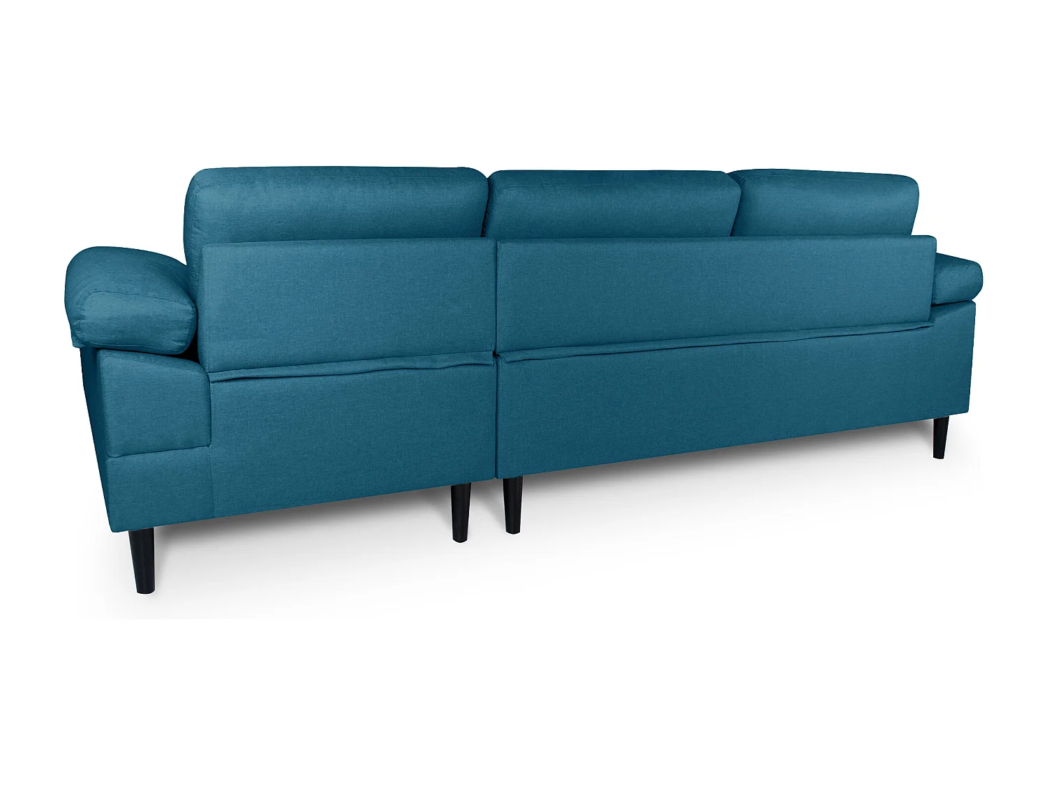 Divano angolare 3 posti con chaise longue destra tessuto blu petrolio - Washington