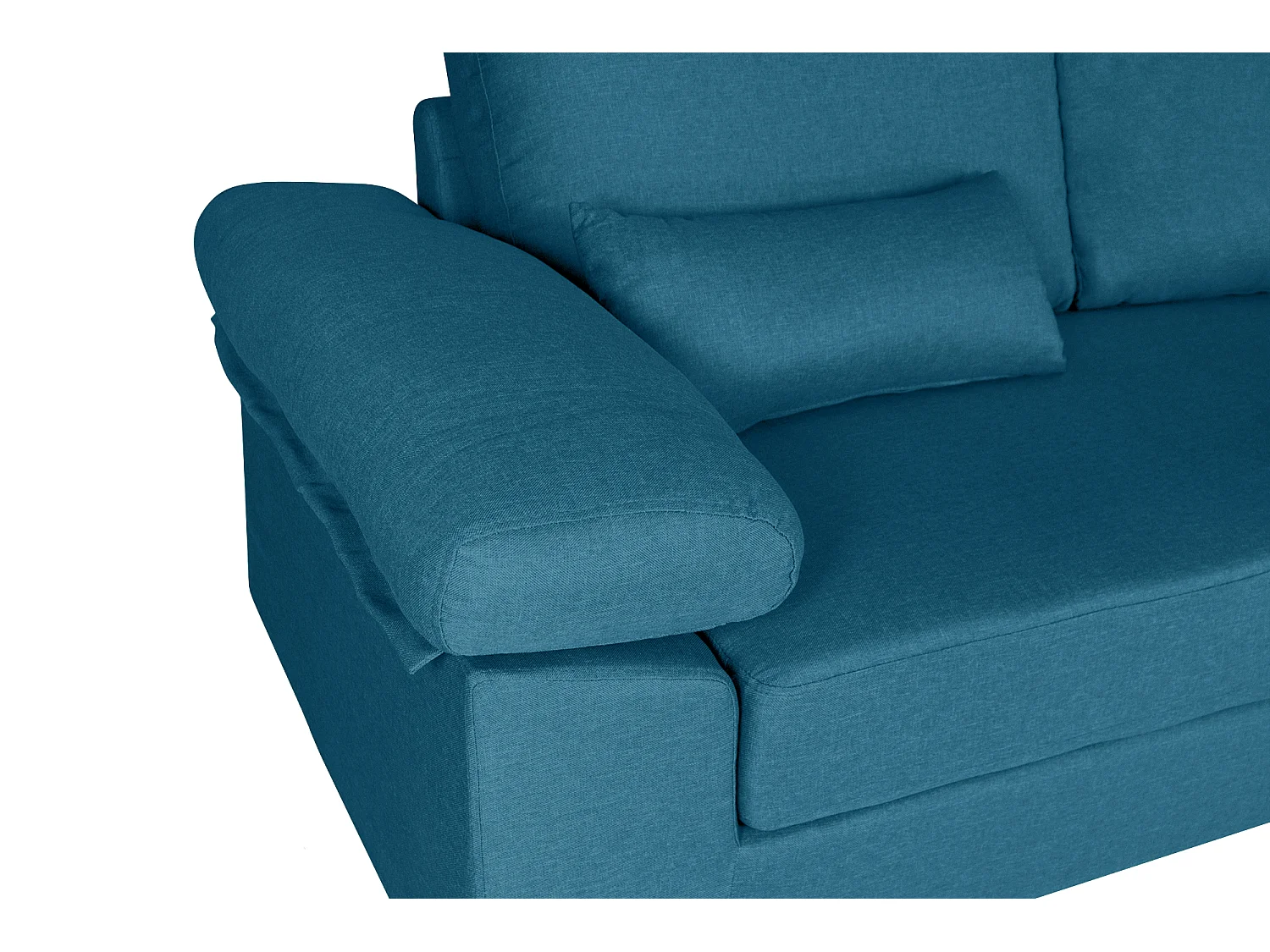 Divano angolare 3 posti con chaise longue destra tessuto blu petrolio - Washington