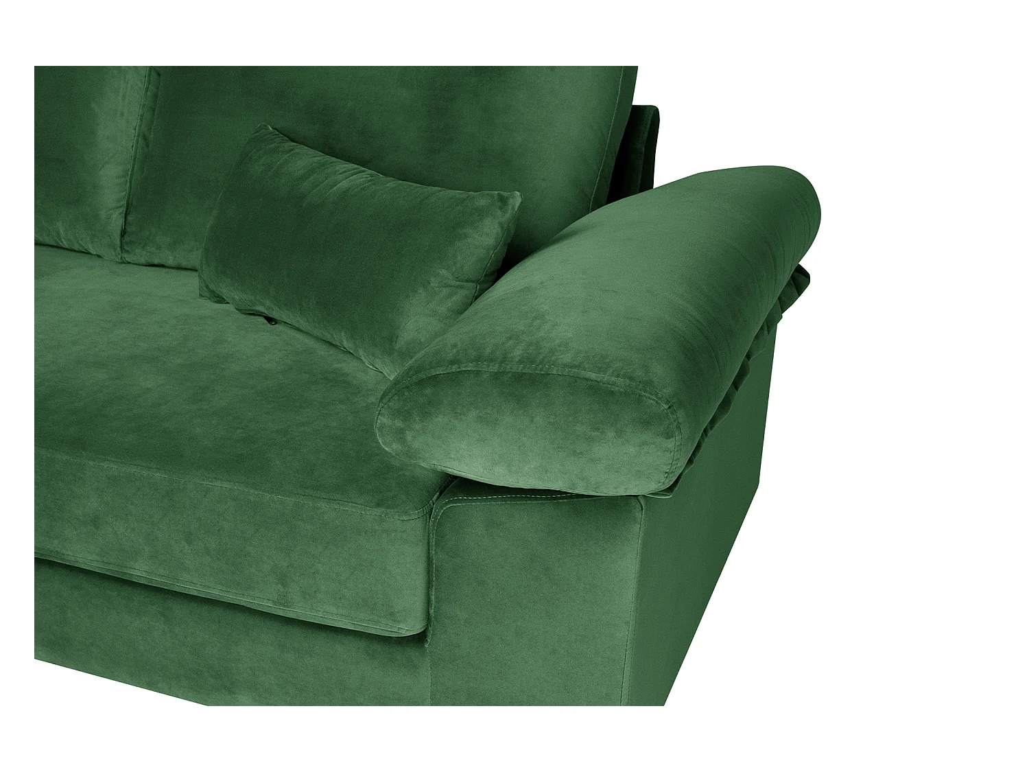 Divano angolare 3 posti con chaise longue sinistra velluto verde scuro – Washington