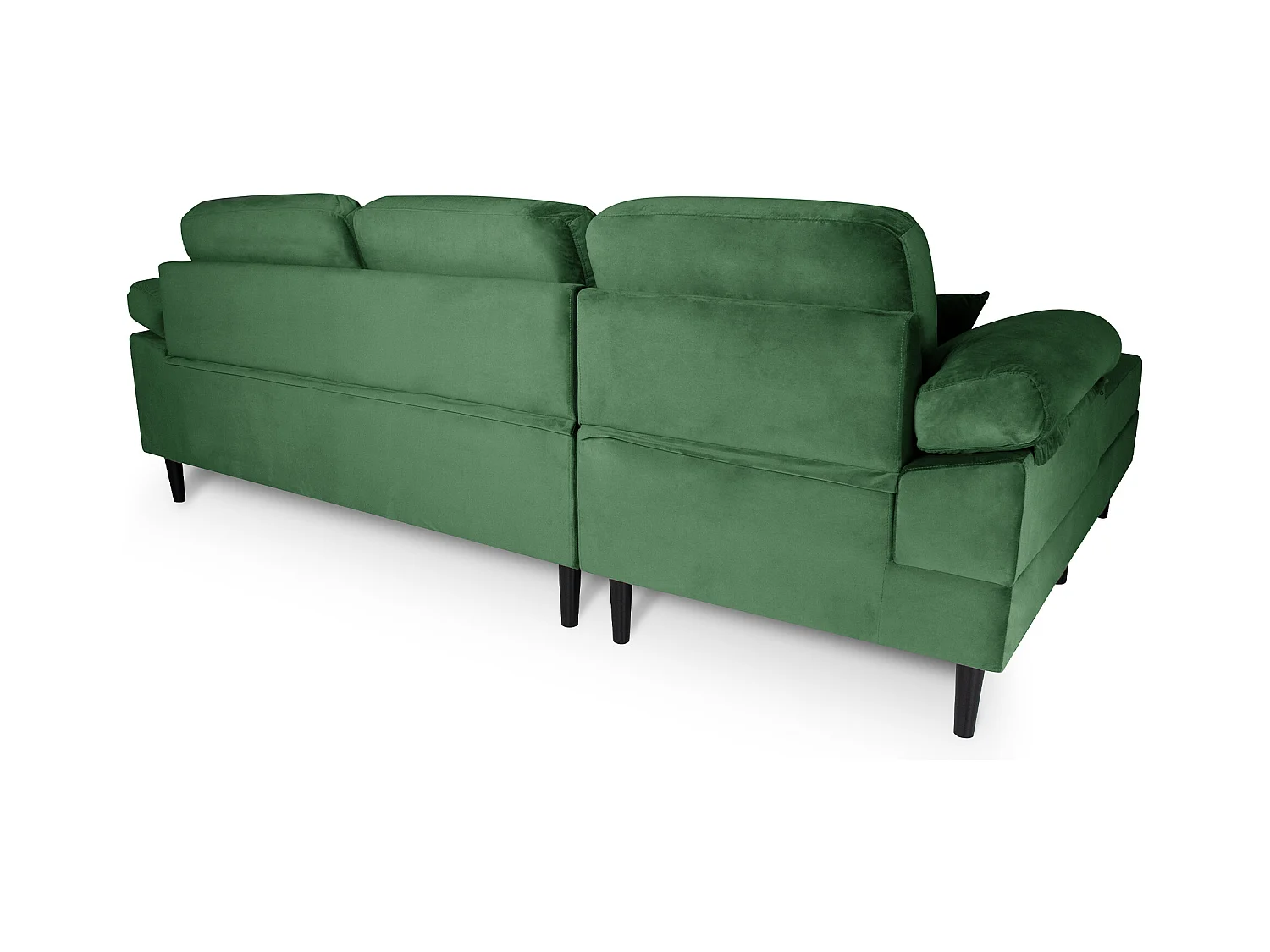 Divano angolare 3 posti con chaise longue sinistra velluto verde scuro – Washington
