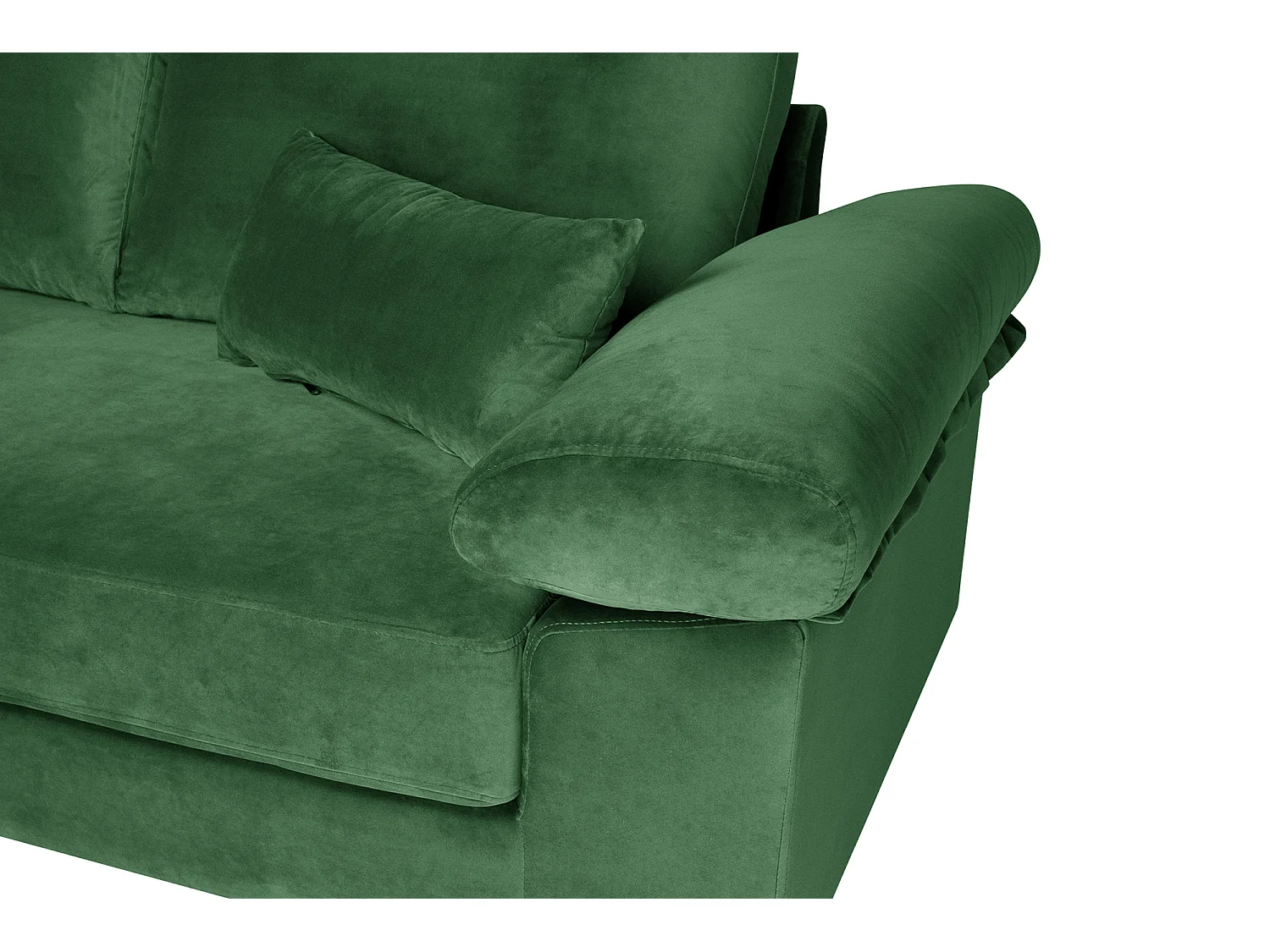 Divano angolare 3 posti con chaise longue sinistra velluto verde scuro – Washington