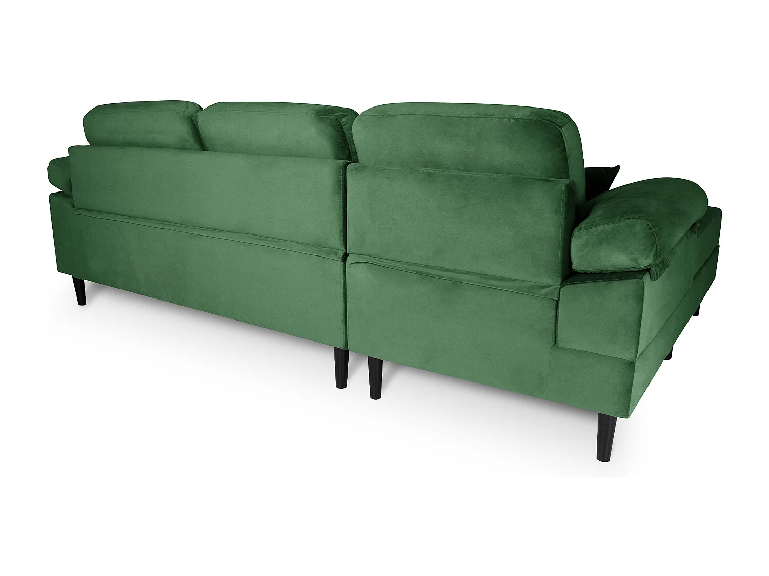 Divano angolare 3 posti con chaise longue sinistra velluto verde scuro – Washington