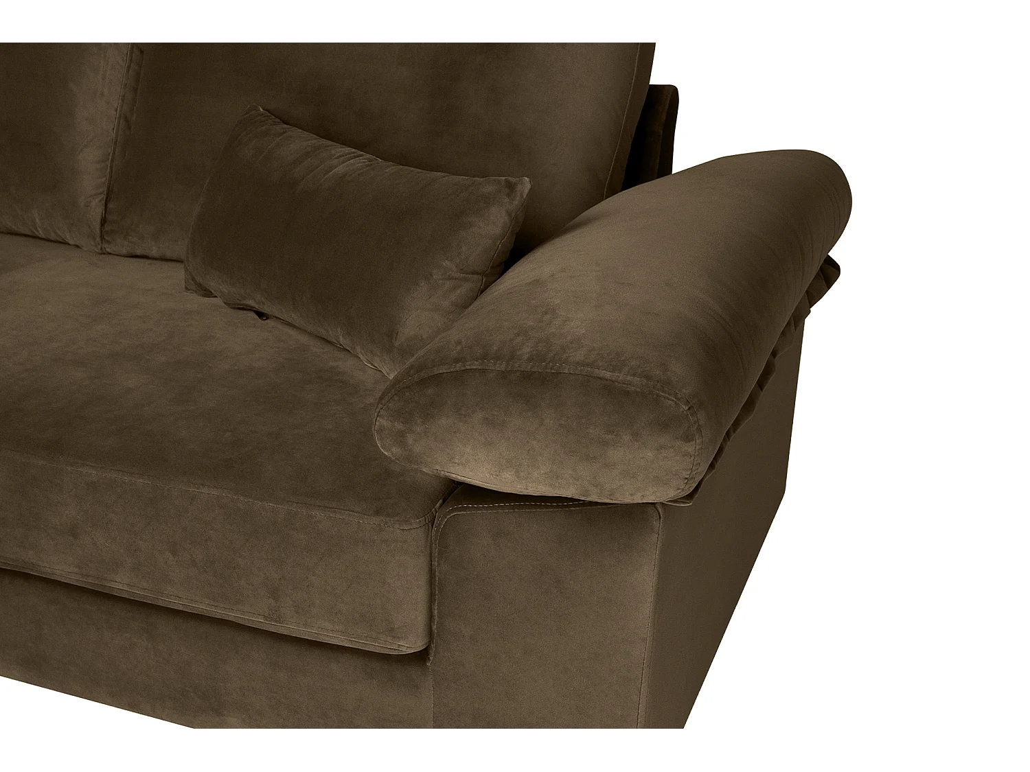 Divano angolare 3 posti con chaise longue sinistra velluto marrone – Washington