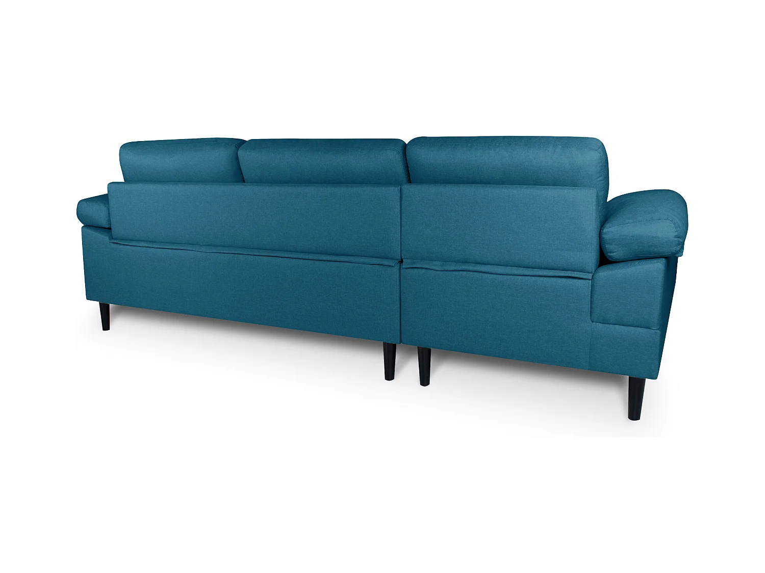 Divano angolare 3 posti con chaise longue sinistra tessuto blu petrolio – Washington