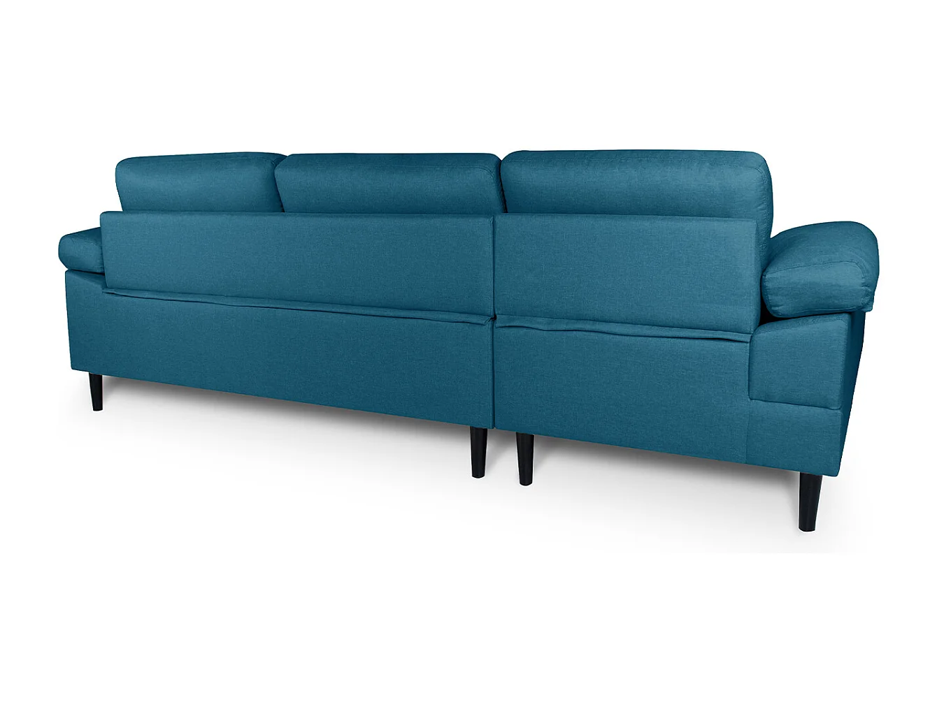 Divano angolare 3 posti con chaise longue sinistra tessuto blu petrolio – Washington
