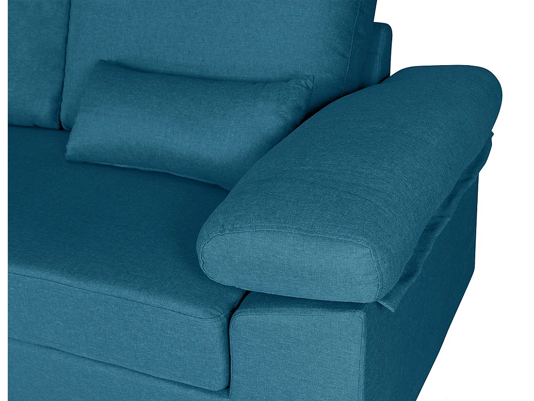 Divano angolare 3 posti con chaise longue sinistra tessuto blu petrolio – Washington