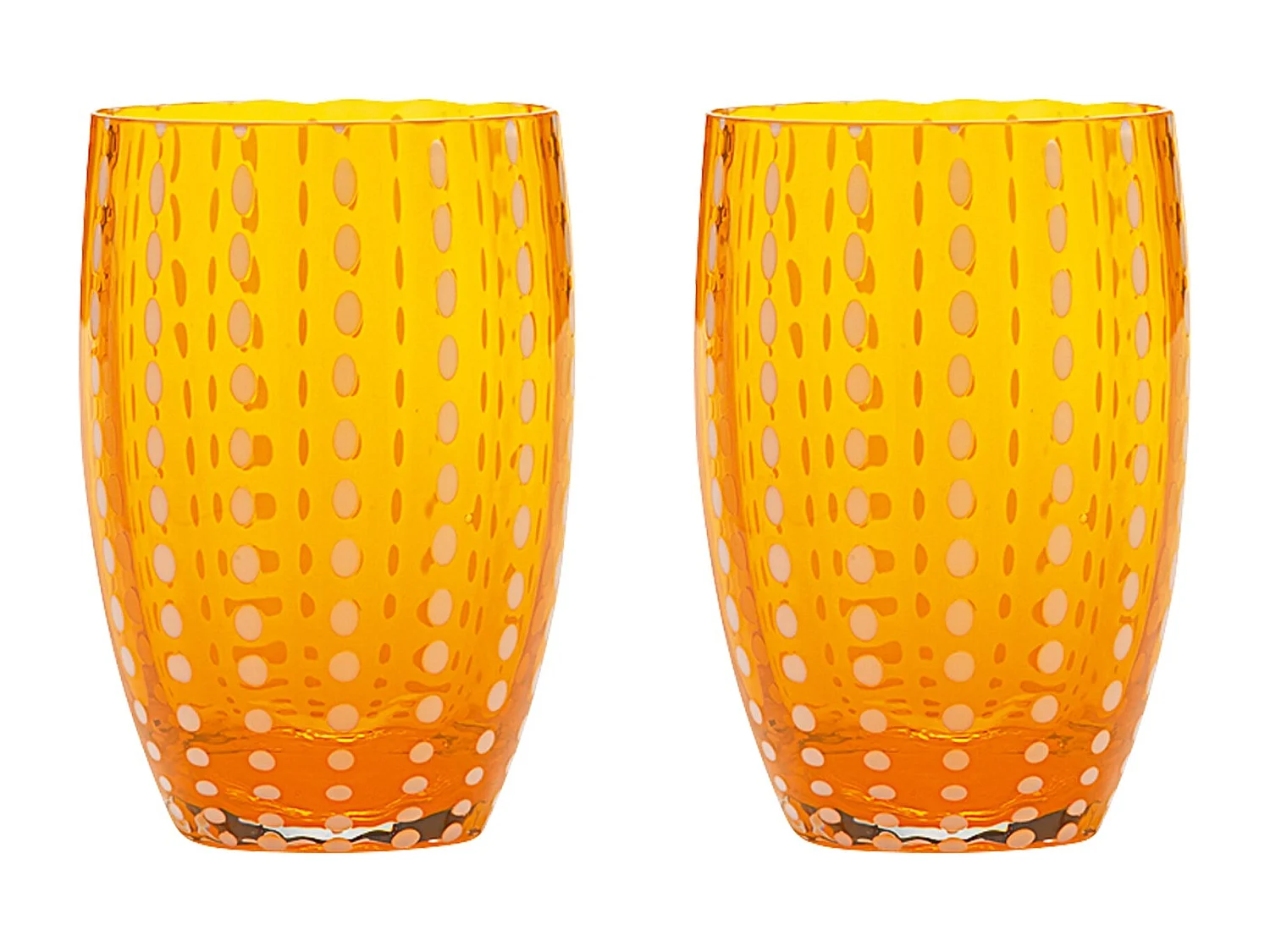 Zafferano Perle Bicchiere Colori misti 1 - Vetro Colorato Soffiato a Bocca, 32 cl, Lavorato a Mano - Set 6 Tumblers Artigianali per Acqua o Cocktail